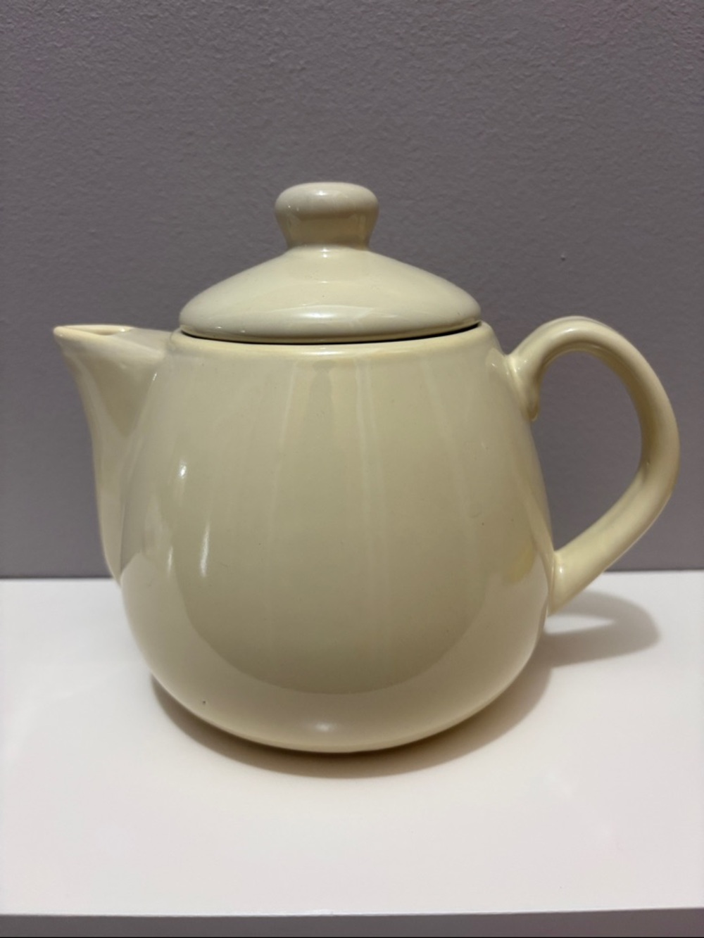 California Pantry Cream Ceramic Teapot Classic Round Design
